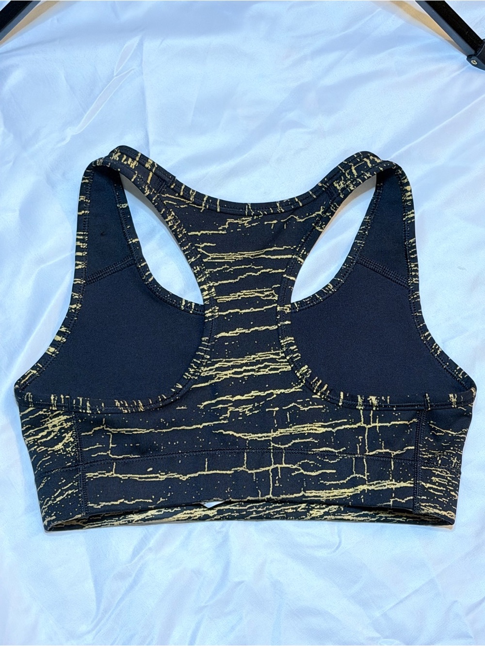 Nike Black with Metallic Gold Pattern Athletic Sports Bra Small XS - Picture 5 of 6